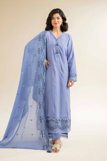 Nishat Linen 3 Piece - Dyed Embroidered Suit - 42501097 Online Shopping